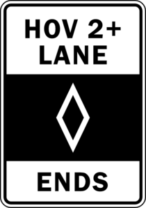 High Occupancy Vehicle Lane Ends Clip Art